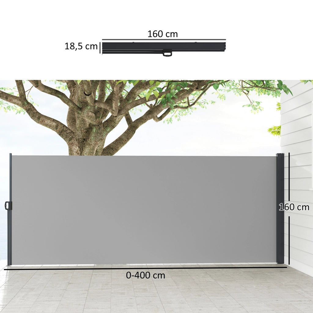 Paravento retrattile ¨C zephmum ¨C Grigio 4x1.6 m