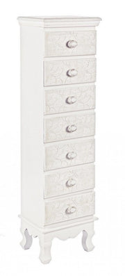 Cassettiera Legno Bianco Rustico da Interno - CLARA