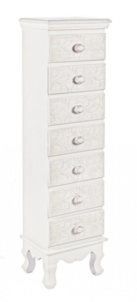 Cassettiera Legno Bianco Rustico da Interno - CLARA