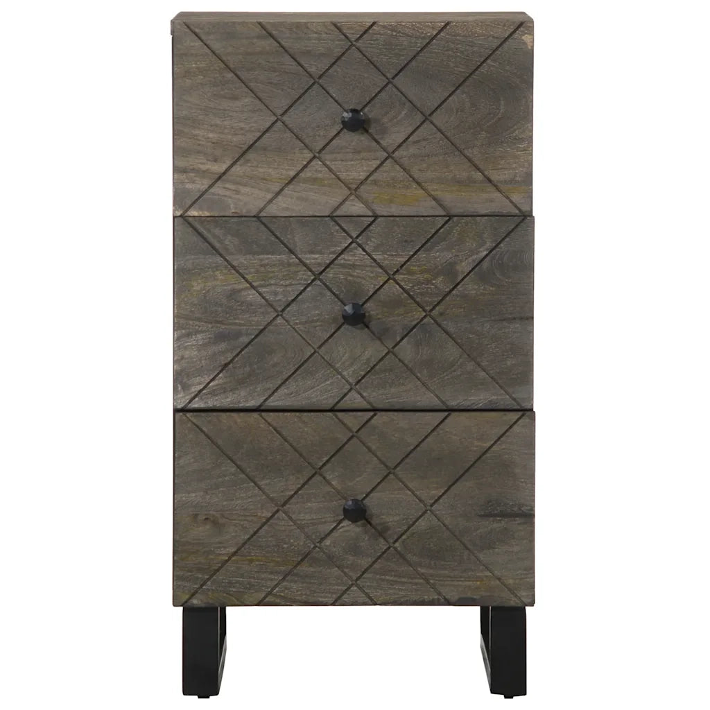 Credenza Nera 40x33x75 cm in Legno Massello di Mango 4017707