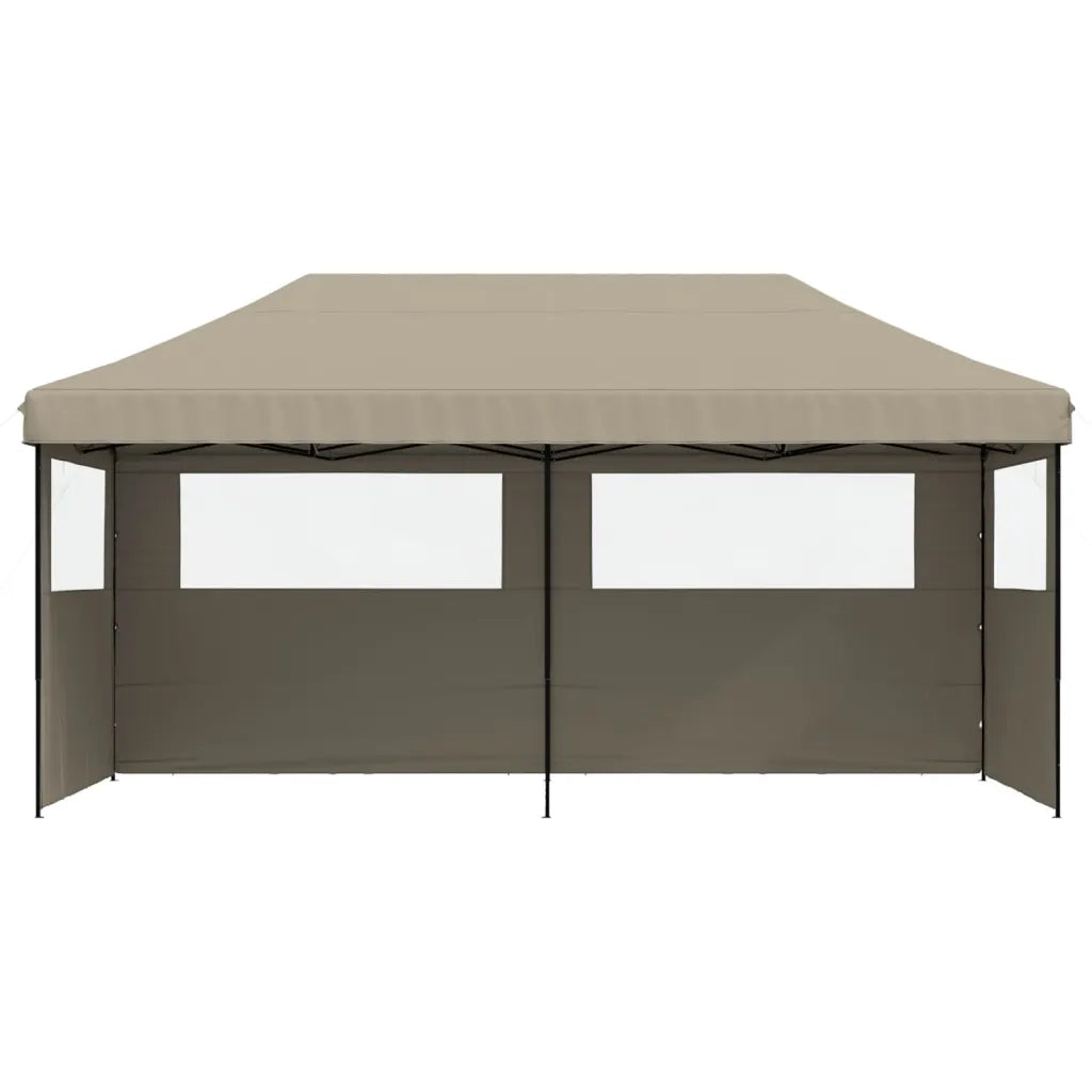 Tendone per Feste Pieghevole Pop-Up con 3 Pareti Tortora 4004946