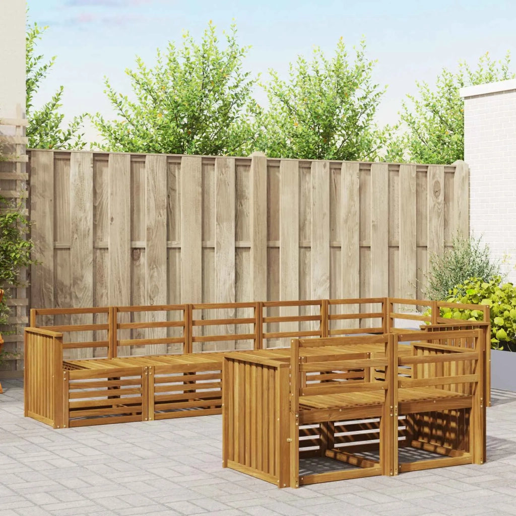 Set divani 8 pcs Naturale Legno di Acacia Massello 3375004