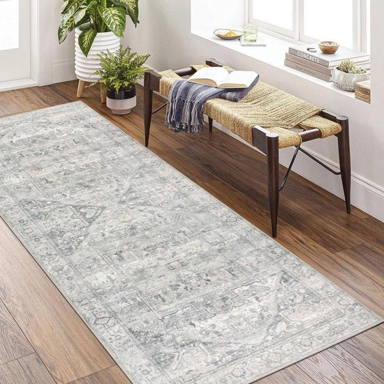 Loper per Sala da Pranzo, Gang, 80x200cm, Antiscivolo, Lavabile, Loper per Cucina, Loper per Piscina Corta, Loper in Pelle Finta, Loper per Camera da Letto, Loper per Salotto (Beige)