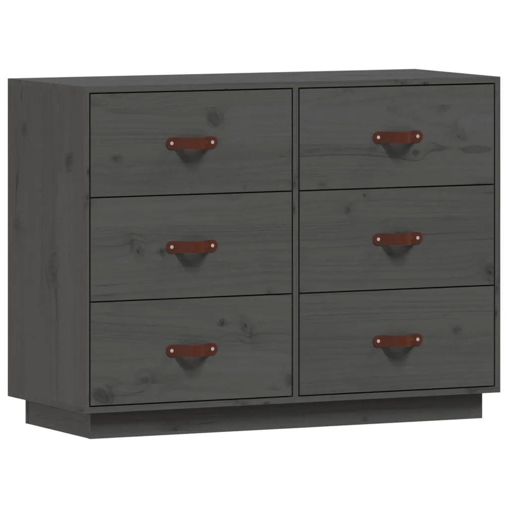 Credenza | Madia | Buffet da pranzo | Armadio da pranzo Grigia 100x40x75 cm in Legno Massello di Pino