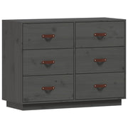 Credenza | Madia | Buffet da pranzo | Armadio da pranzo Grigia 100x40x75 cm in Legno Massello di Pino