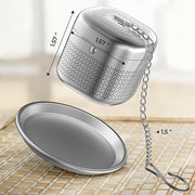 Set di 4 palline di filo, 304 acciaio inossidabile, infusore di tè a filo ultrafine, progettazione di catena retrattile per set di tè, adatto per tè in polvere in un bicchiere, inclusa tazza per tè