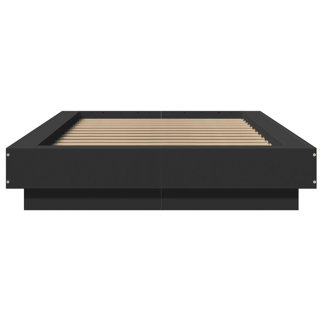 Giroletto con Luci LED Nero 90x190 cm in Legno Multistrato