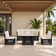 Set Divano da Giardino 6 pz Nero polyrattan 3436435