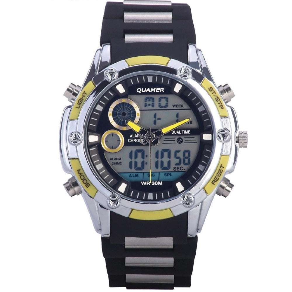 Trade Shop - Orologio Polso Uomo Analogico Digitale Multifunzione Xxl Quamer Military -
