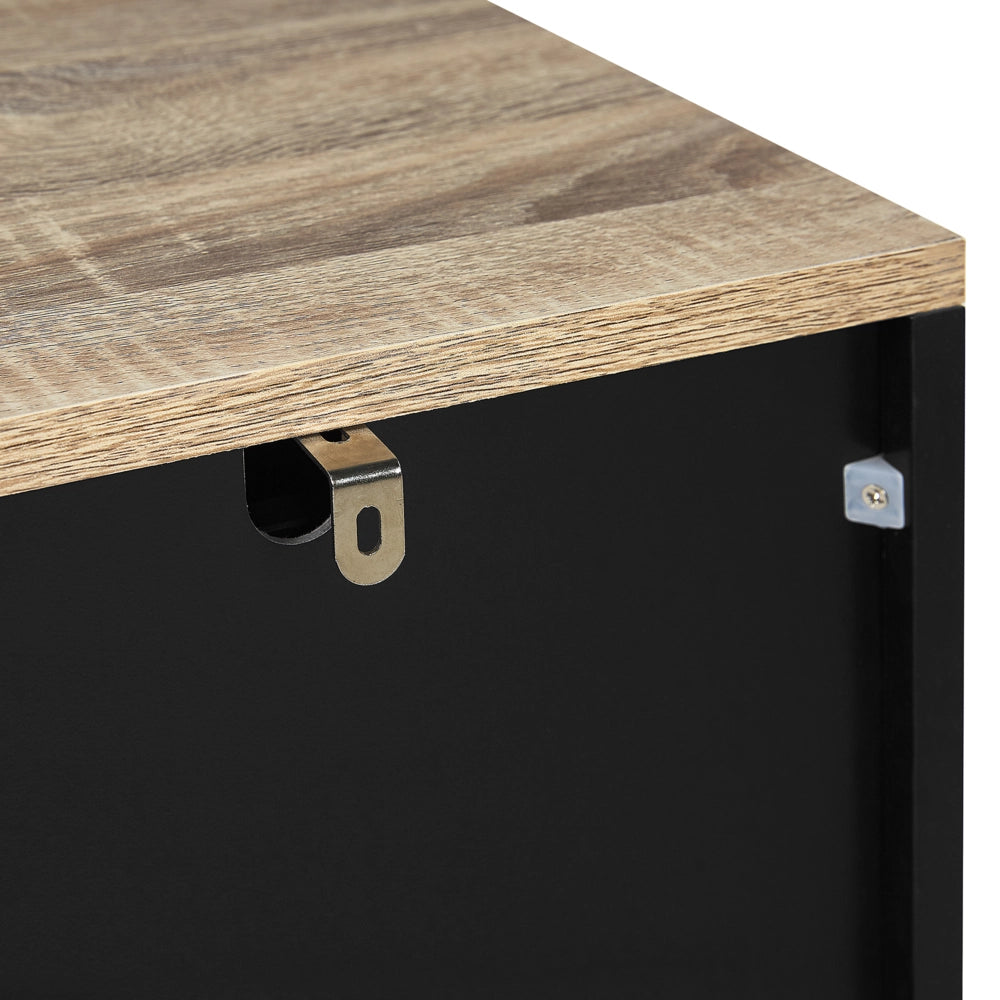 Cassettiera Credenza Nera con 4 Cassetti 93 x 79 cm Soggiorno Camera da Letto Corridoio Armadietto Stile Scandinavo