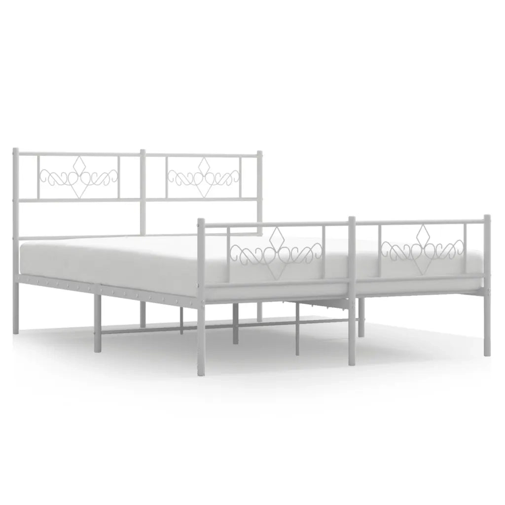 Giroletto con Testiera e Pediera Metallo Bianco 120x200 cmcod mxl 81914