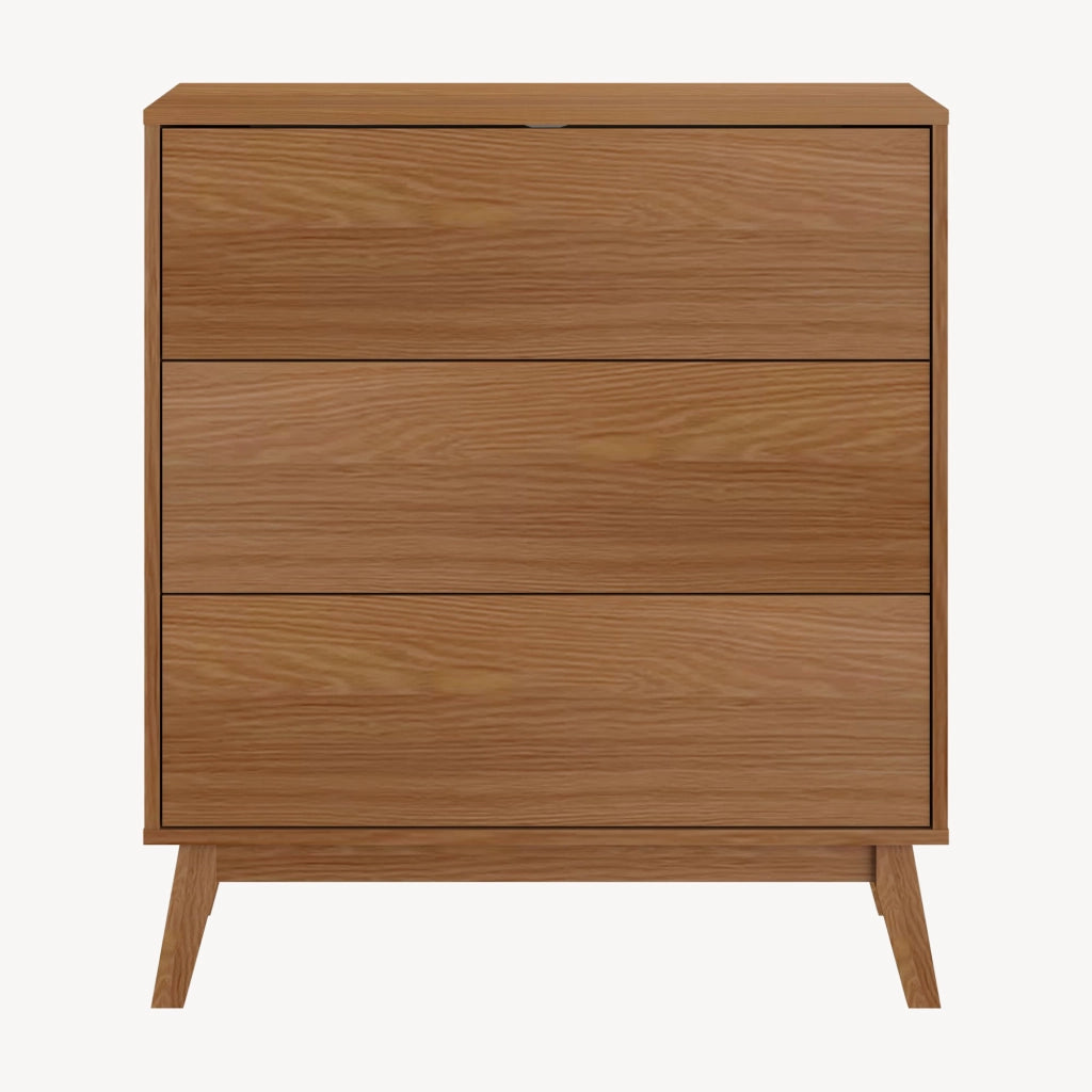 Cassettiera Aastmabospoo Comò a 3 Cassetti 90 x 80 x 40 cm - Effetto Noce [en.casa]