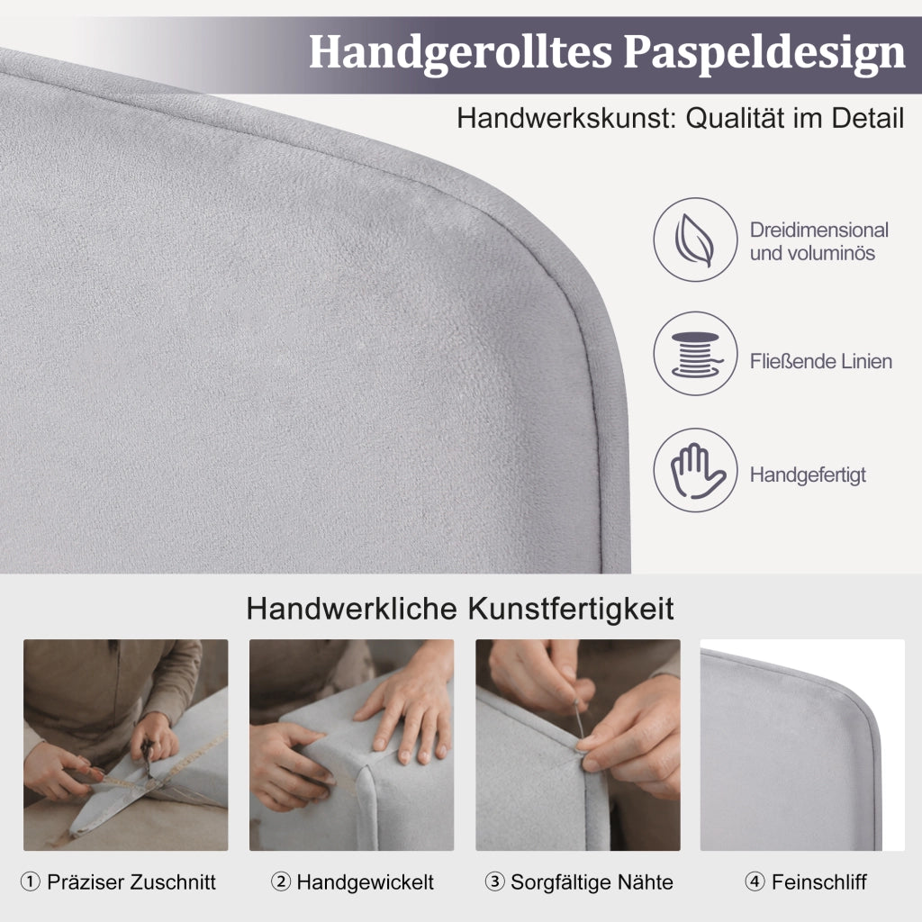 Letto divano 90 × 200 cm con contenitore idraulico, montaggio reversibile, senza materasso, en velluto grigio