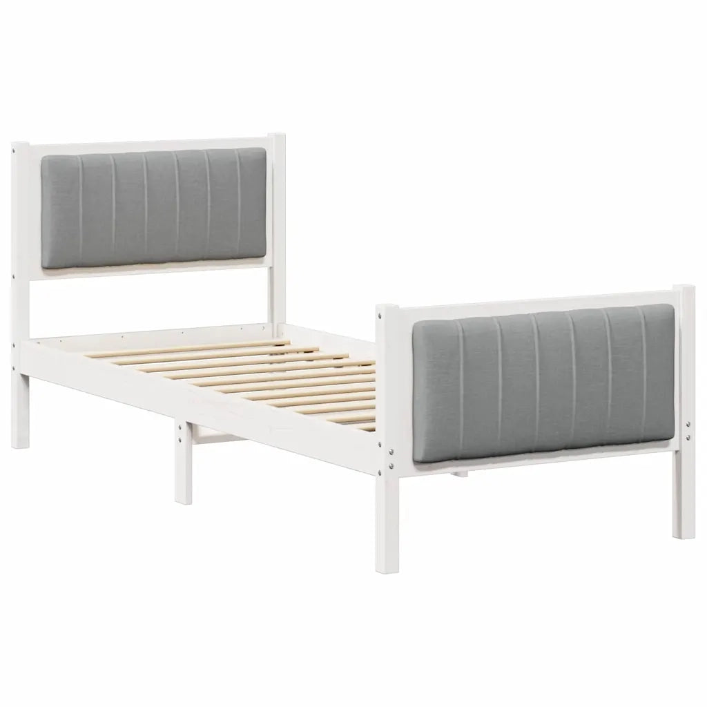 Struttura del Letto Bianco e grigio chiaro 80 x 200 cm 878503