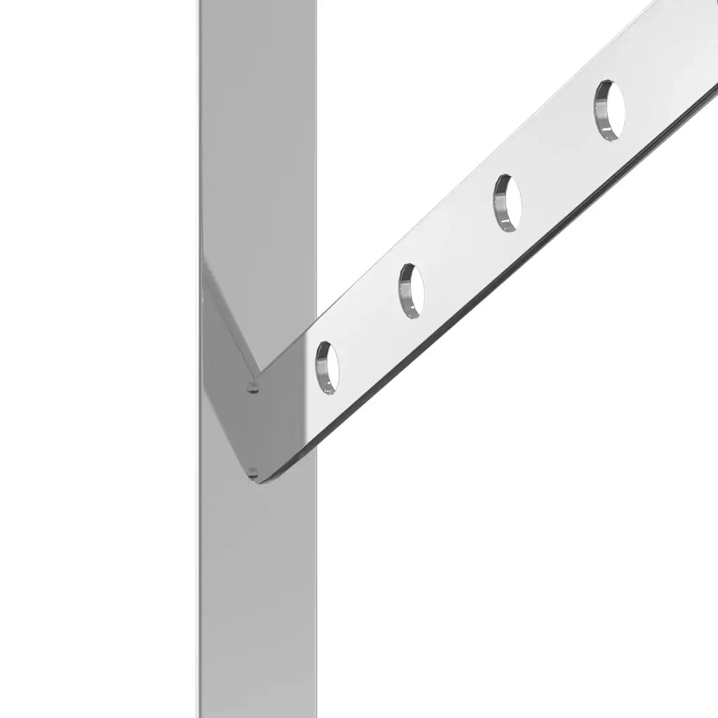 Staffe per Mensola 4 pz 40x2,5x25 cm in Acciaio Inox Argento