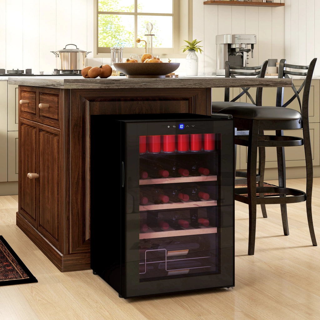 Cantinetta Frigo per Vino ¨C Zephmum ¨C Nero 43x45x64 cm con Ripiani Regolabili