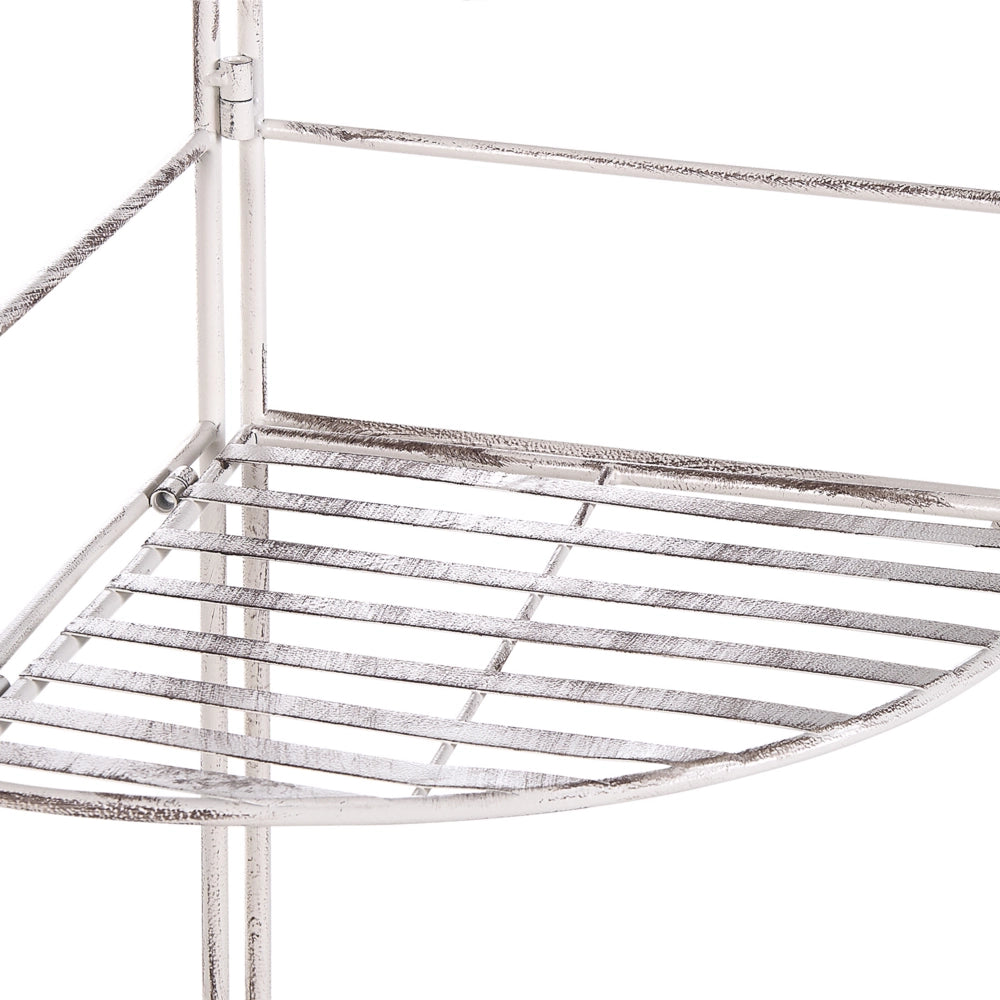 Scaffale per scale ad angolo in metallo da giardino Scaffali da bagno per esterni per interni neri per piante