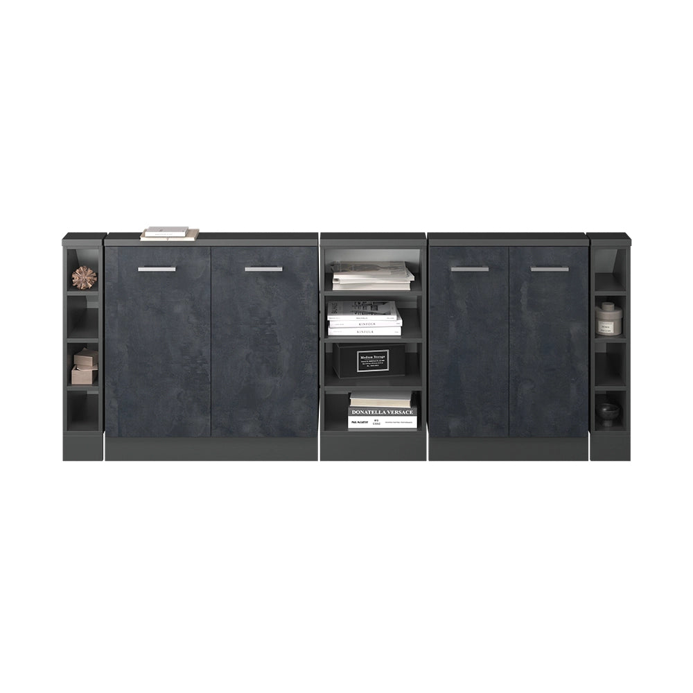 Set di mobili sottotetto Rion Calce nera/Antracite Set di 5 Vicco