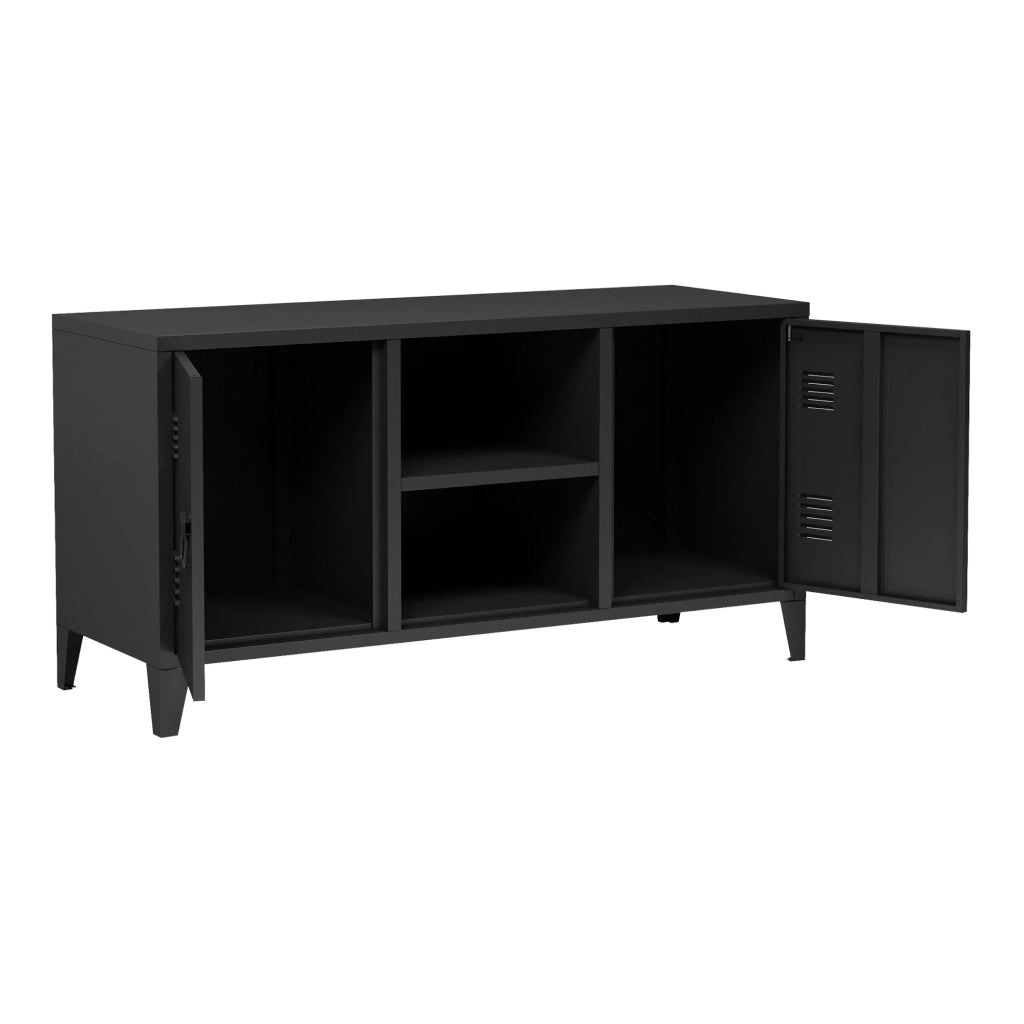 Mobile porta TV mensola porta TV per soggiorno con 2 ante 58 x 113 x 40 cm nero 03_0010068