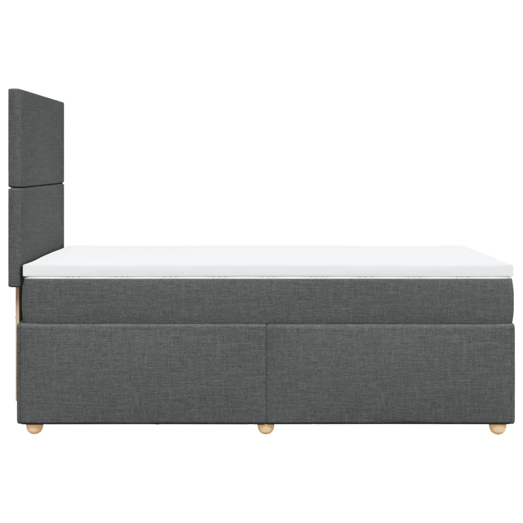 Giroletto a Molle con Materasso Grigio Scuro 90x190 cm Tessuto