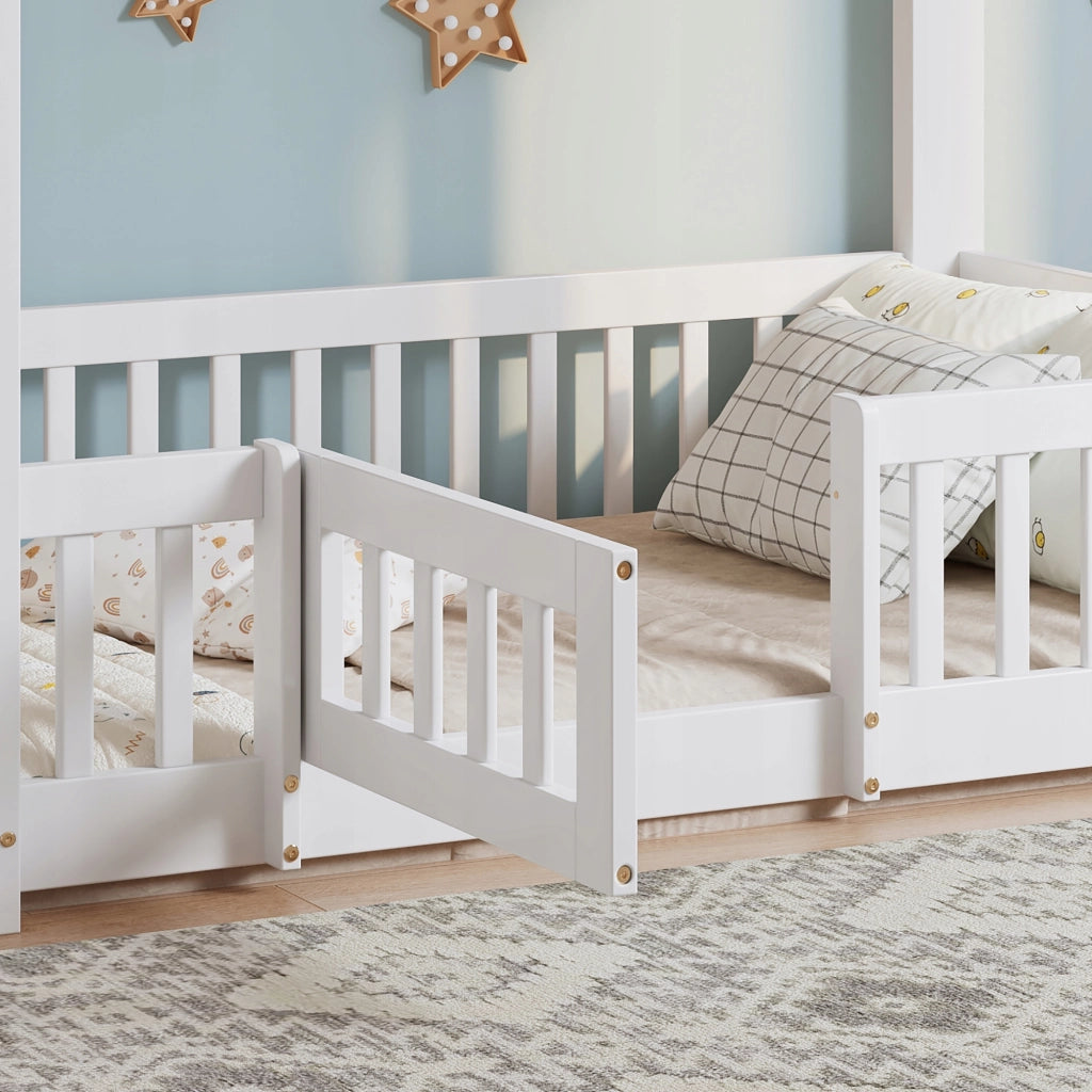 Letto a castello 90x200cm bianco con scala - Xylo