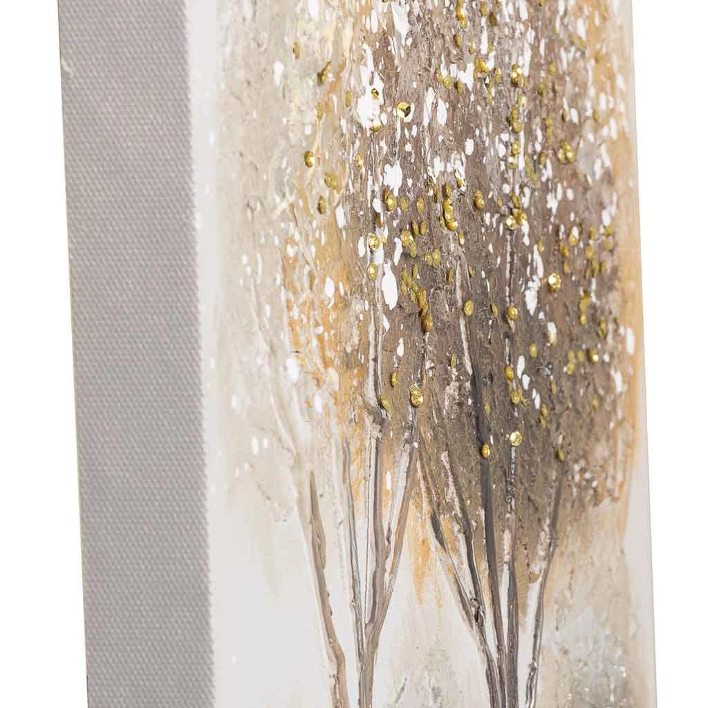 Quadro dipinto a mano con rilievo oro 40x40x2,5h