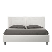 Letto imbottito Matrimoniale 160x190 cm Annalisa - Bianco,Similpelle,Con rete