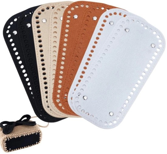Tas di Base 8 pezzi - Base per Borse a Maglia - 4 Colori - 100 mm Largo - 220 mm Lungo - per Borse Hand Laced - Base per Maglia
