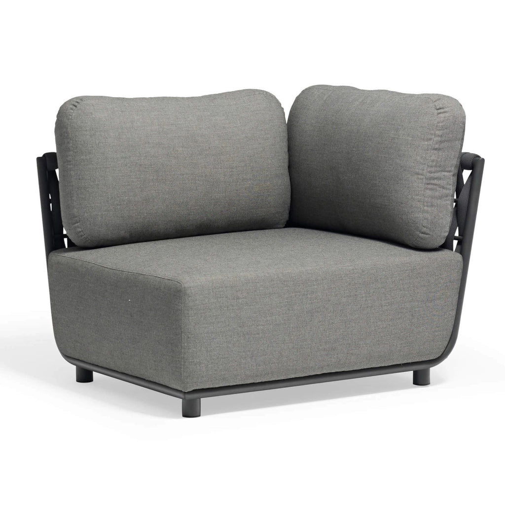Poltrona angolare destra in Alluminio Textilene Poliestere cm 85x102x83 - ZED