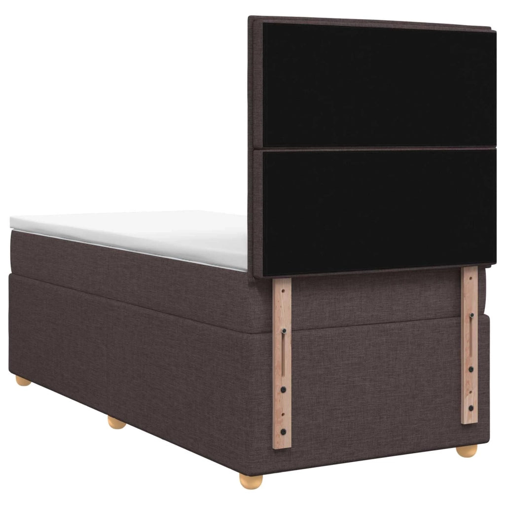 Letto box spring con materasso Marrone Scuro 100 x 200 cm 3453812