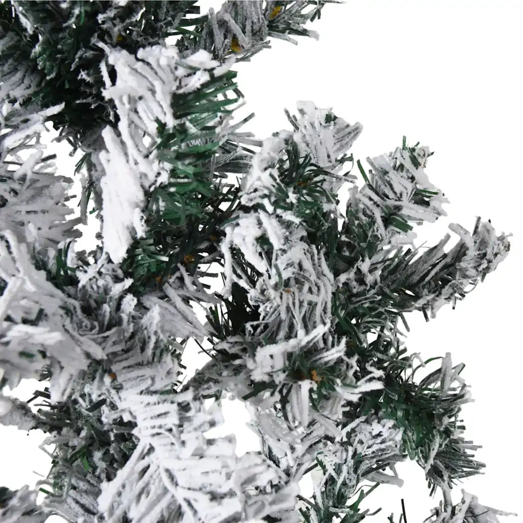 Albero Natale Artificiale Sottile a Metà Neve Fioccata 180 cm 344606