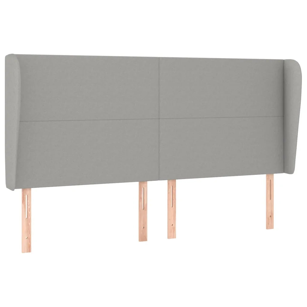 Testiera | Testata ad Orecchio Grigio Chiaro 163x23x118/128 cm in Tessuto