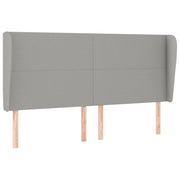 Testiera | Testata ad Orecchio Grigio Chiaro 163x23x118/128 cm in Tessuto
