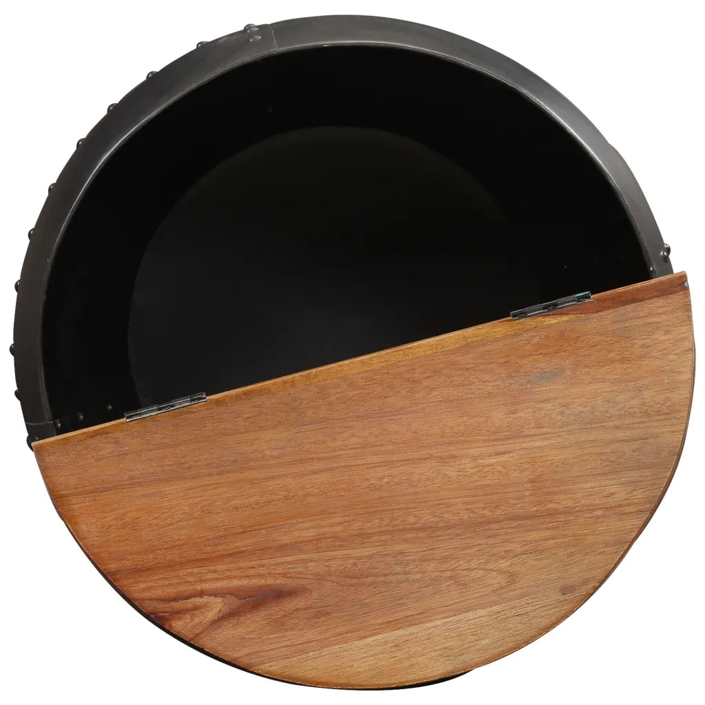 Tavolino da Salotto 53x43 cm in Legno Massello di Recupero 287483