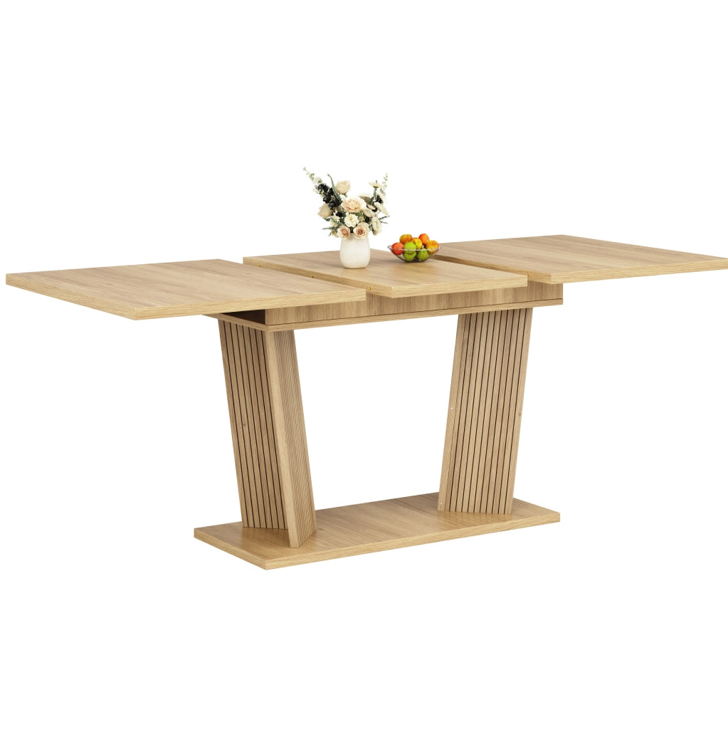 TAVOLO da pranzo allungabile 120-160 x 80 cm MDF Naturale e Marrone Chiaro