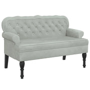 Panca con schienale grigio chiaro 119,5x64,5x75 cm in velluto CFW2609873