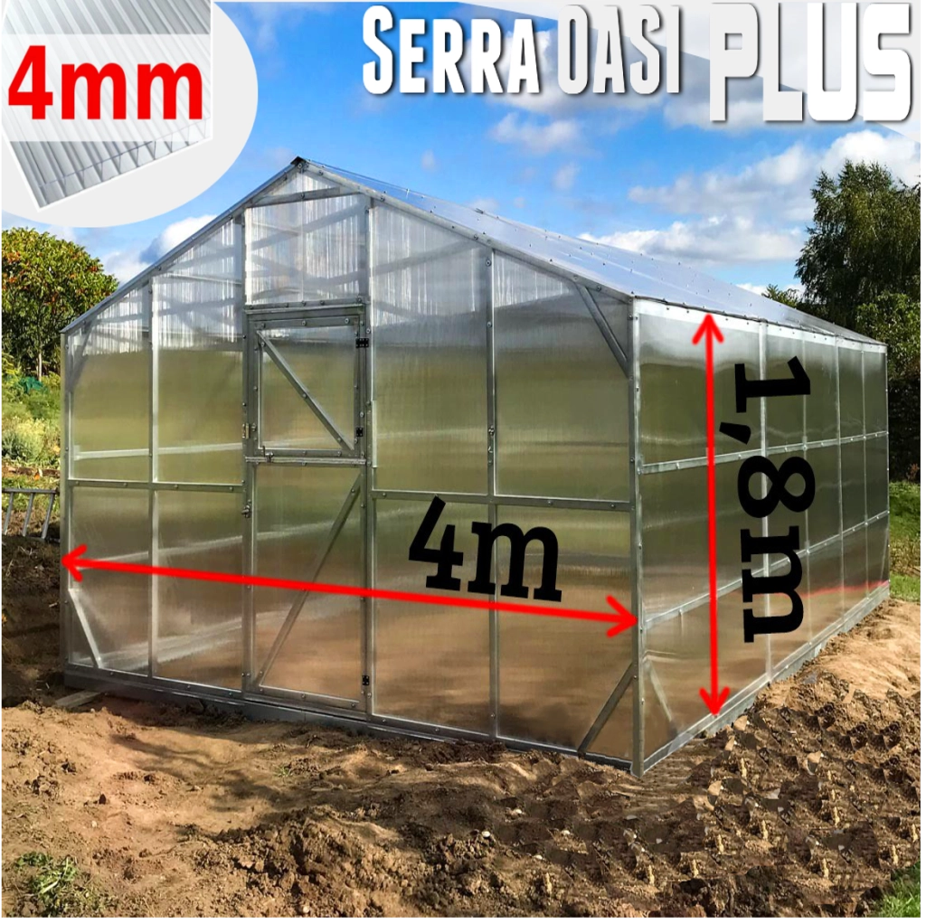Serra Oasi PLUS 4x4m con copertura policarbonato alveolare 4mm