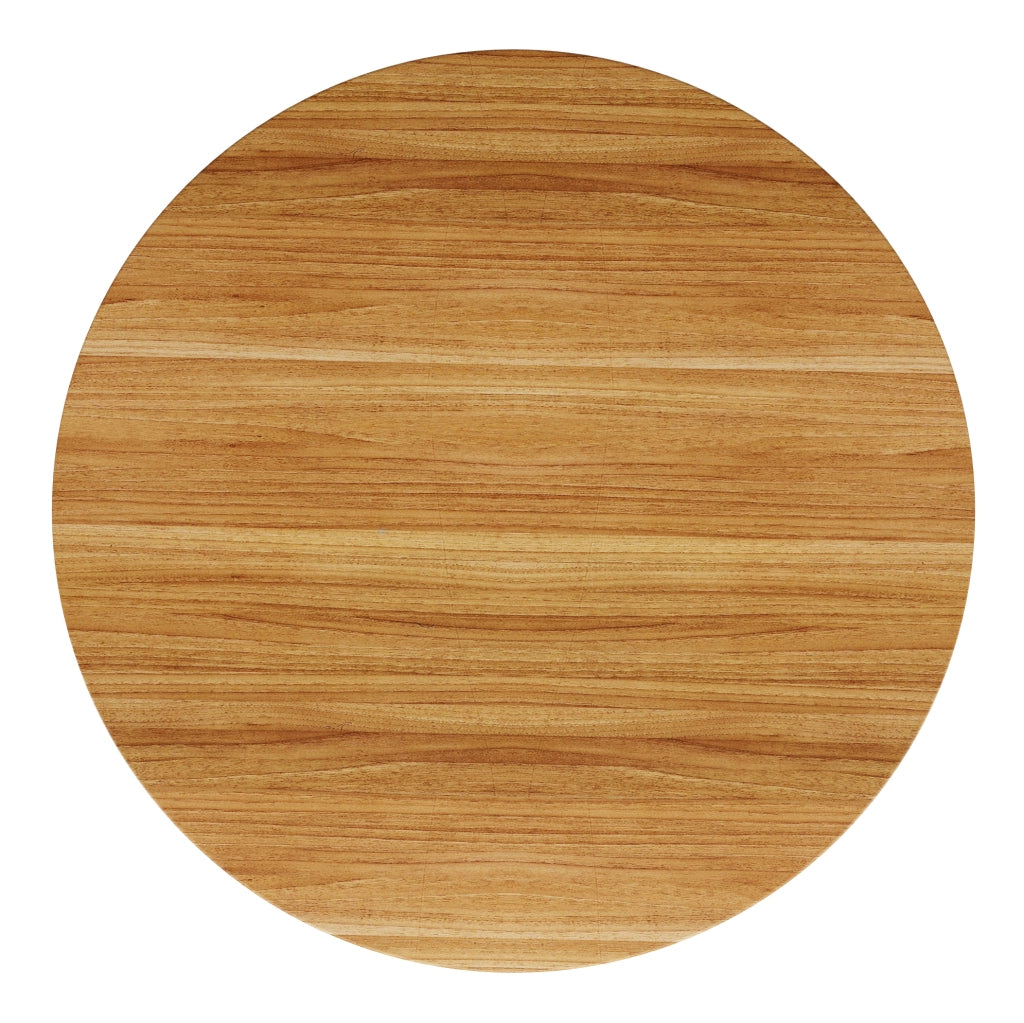 Tavolo bar rotondo con spazio contenitore 60x60x91;6 cm in MDF e metallo; effetto legno