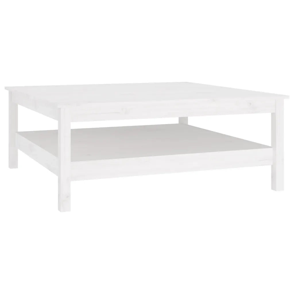 Tavolino da salotto | Tavolino da caff¨¨ | Tavolino da Soggiorno bianco 100x100x40 cm in legno massello di pino