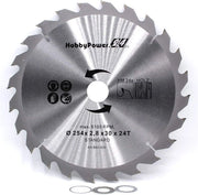 Lama circolare 254 mm con 24 denti e anelli di raccordo 25,4/20/16 mm
