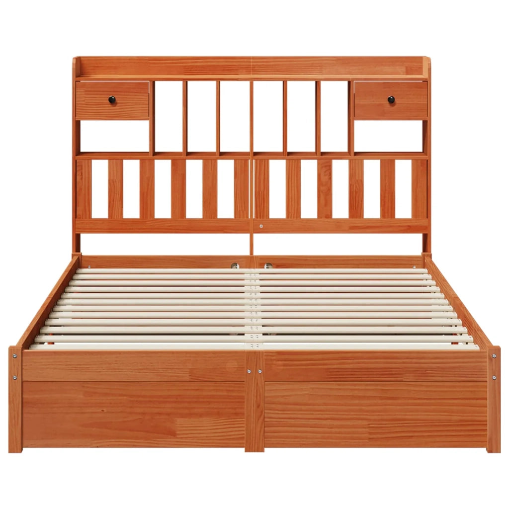 Libreria Struttura Letto con testiera Marrone Cera 200 x 160 cm