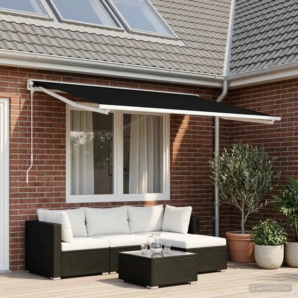 Telo di ricambio per tenda da sole Nero 350 x 250 cm Poliestere 3444350