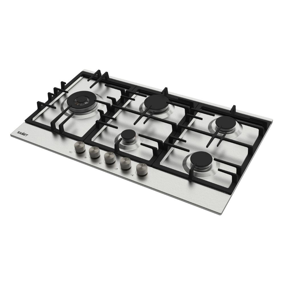 Piano Cottura gas 5 fuochi 90 cm acciaio inox Samet Nettuno90