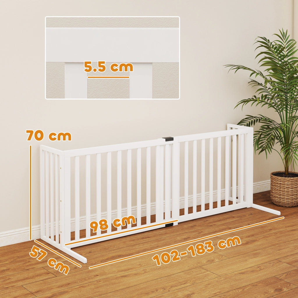 Cancellino per Cani Estensibile in Legno ¨C Xylo ¨C Bianco 102-183x57x70cm