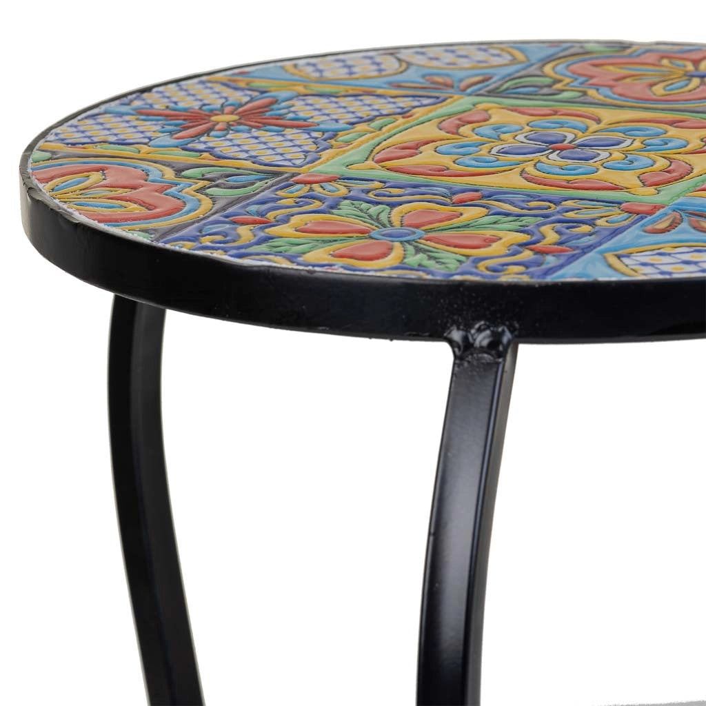 Set 3 supporti mosaico e metallo neri
