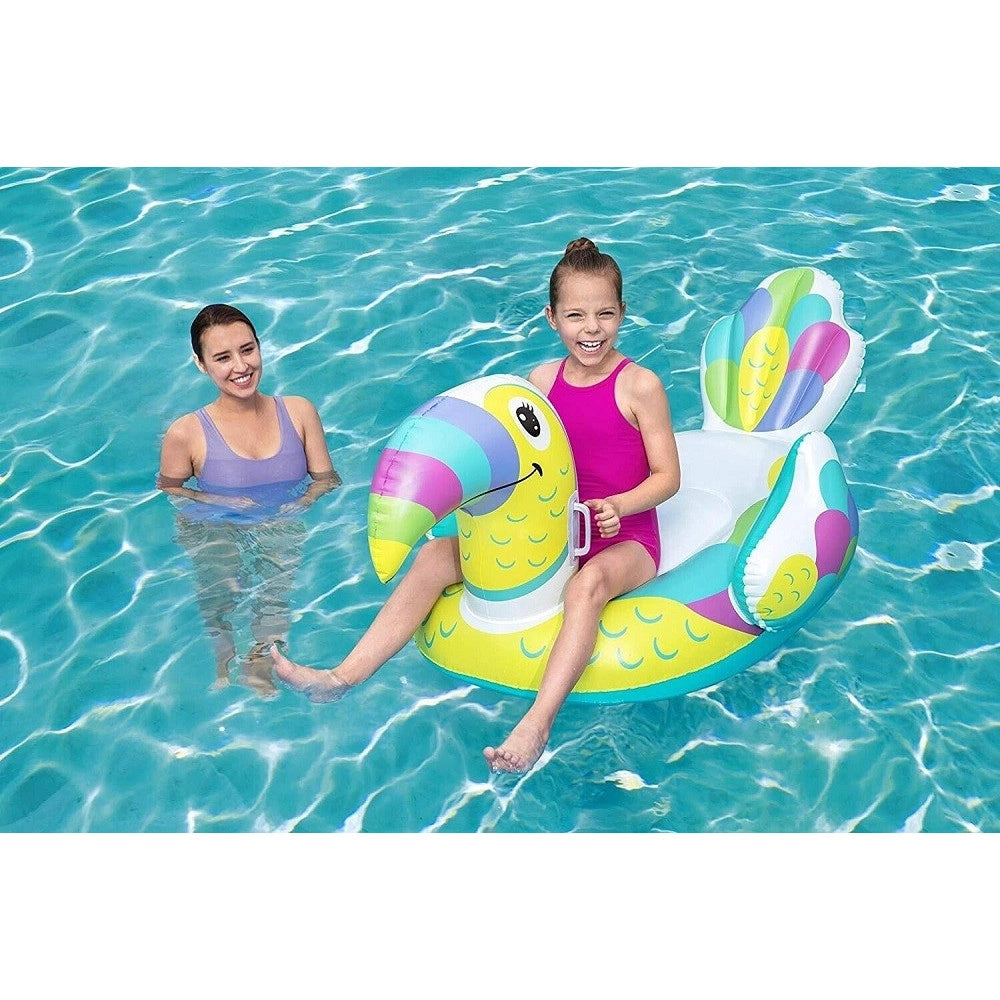 Trade Shop - Gonfiabile A Forma Di Tucano Cavalcabile 173x91cm Per Bambini Con Maniglie 41437 -