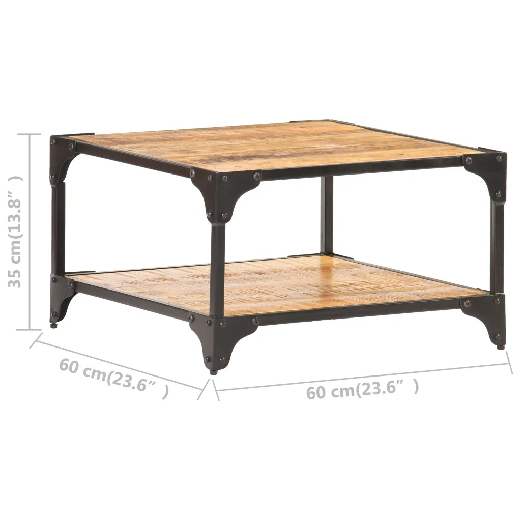 Tavolino da CaffÃ¨ 60x60x35 cm in Legno Massello di Mango