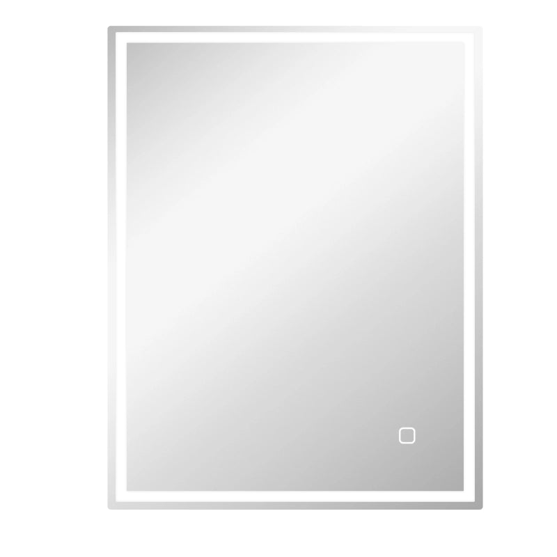 Specchio da bagno LED 90x70 cm con luce a 3 colori, funzione antiappannamento e touch, argento