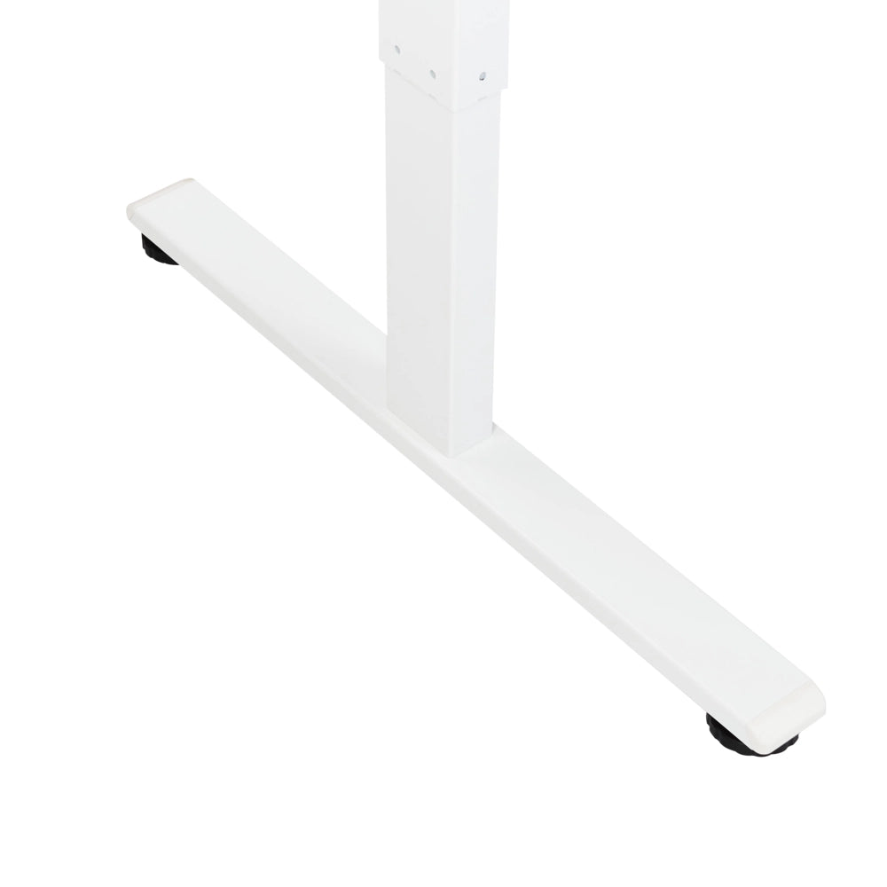 Scrivania elettrica regolabile a forma di L 160 x 59 cm Piano bianco lato destro stile moderno