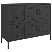 Credenza | Madia | Buffet da pranzo | Armadio da pranzo Nera 100,5x39x79 cm in Acciaio